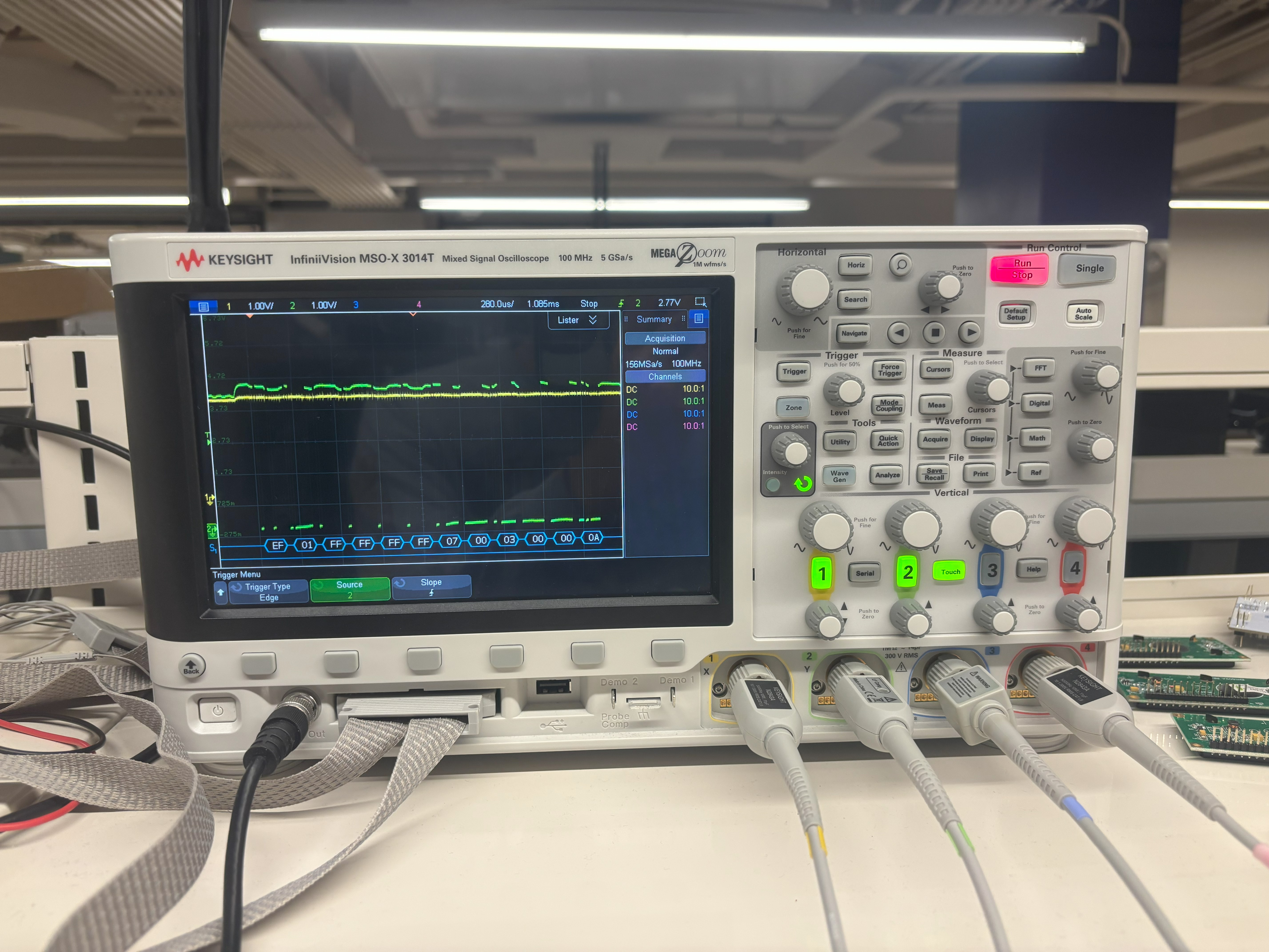 oscilloscope GetImg RX success